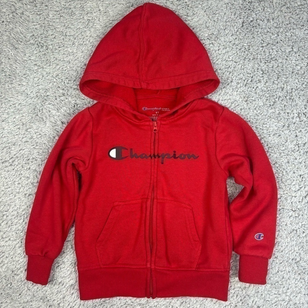 Champion Sweatshirt Boys 4T Classic Hooded Sweatshirt Full Zip Activewear Basic